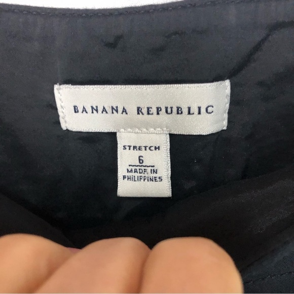 Banana Republic Women’s Slim Skirt Navy Fitted Business Topstitch on Waistband - Picture 5 of 8
